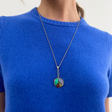 Signature Peace Sign Pendant with Chrysoprase, Chalcedony, Green Opal and Carnelian
