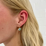 3.23ct Pear Aquamarine Heirloom Bezel Earrings