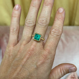 4.17ct Emerald Heirloom Bezel Ring