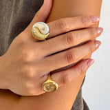 Yin Yang Ring - Mother of Pearl