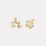Magna Stud Earrings with Pavé Diamonds