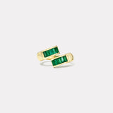 Emerald Baguette Buckle Ring