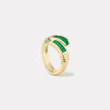 Emerald Baguette Buckle Ring