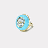 Lollipop Ring - 6.8ct Oval Aquamarine in Turquoise