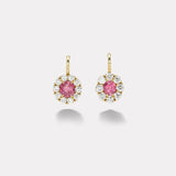 2.62ct Oval Spinels with Diamond Halo Heirloom Bezel Earrings