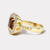 2.53ct Pink Tourmaline and Diamond Heirloom Bezel Ring