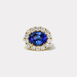 6.90ct Oval Tanzanite Diamond Heirloom Ring