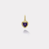 Double Skin Bezel Charm - 1.65ct Heart Amethyst