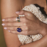 Compass Ring with Lapis and Emerald