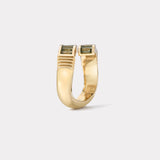 Green Sapphire Baguette Buckle Ring