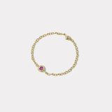 .80ct Heart Pink Sapphire Heirloom Bezel Bracelet