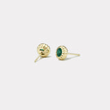 2ct Round Emerald Heirloom Bezel Stud Earrings