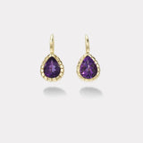 4.20ct Pear Amethyst Heirloom Bezel Earrings