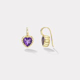 4.34ct Heart Amethyst Heirloom Bezel Earrings