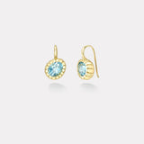 3.23ct Pear Aquamarine Heirloom Bezel Earrings