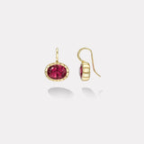 10.65 Oval Rubellite Heirloom Bezel Earrings