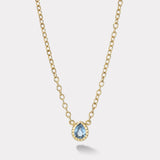 1.56ct Pear Blue Sapphire Heirloom Bezel Pendant