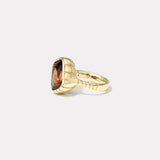 10.23ct Tilted Cushion Spessartite Garnet Heirloom Bezel Ring