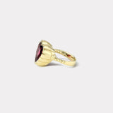 10.4ct Heart Red Tourmaline Heirloom Bezel Ring