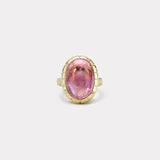 14.03ct Cabochon Pink Tourmaline Heirloom Bezel Ring