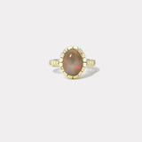 2.55ct Brown Ethiopian Opal Oval Heirloom Bezel Ring