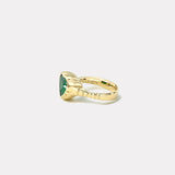 2.7ct Heart Emerald Heirloom Bezel Ring