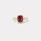 3.31ct Rhodolite Garnet Cushion Heirloom Bezel Ring