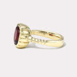 3.31ct Rhodolite Garnet Cushion Heirloom Bezel Ring