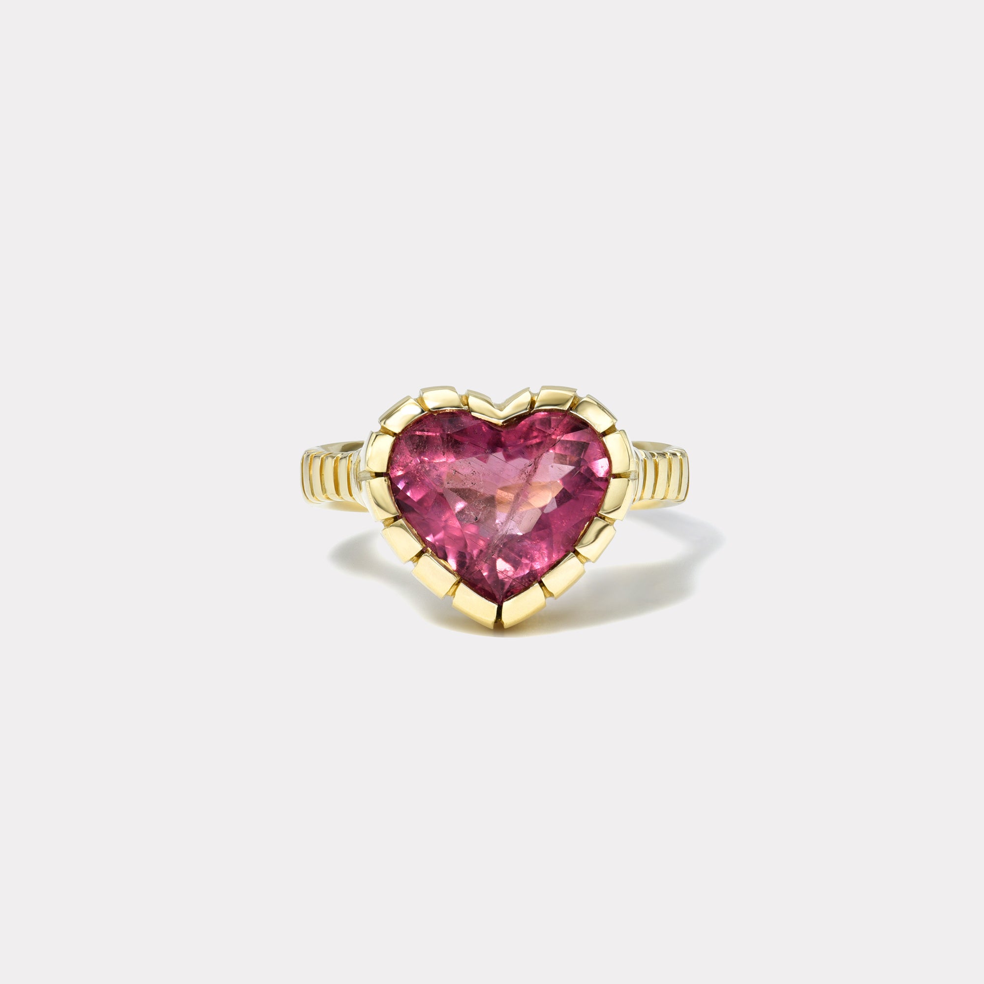 Pink tourmaline heart ring deals