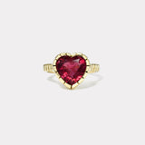 4.27ct Heart Pink Tourmaline Heirloom Bezel Ring