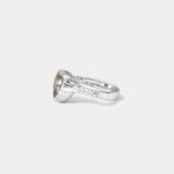 4.2ct Heart Grey Sapphire Heirloom Bezel Ring