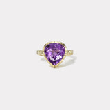 5.7ct Amethyst Pear Heirloom Bezel Ring