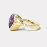 5.7ct Amethyst Pear Heirloom Bezel Ring