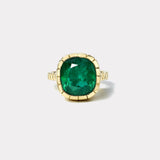 8.33ct Cushion Emerald Heirloom Bezel Ring
