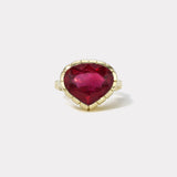 9.31ct Pear Rubellite Heirloom Bezel Ring