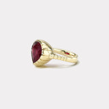 9.31ct Pear Rubellite Heirloom Bezel Ring
