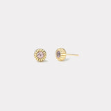 .79ct Peach Sapphire Heirloom Bezel Stud Earrings