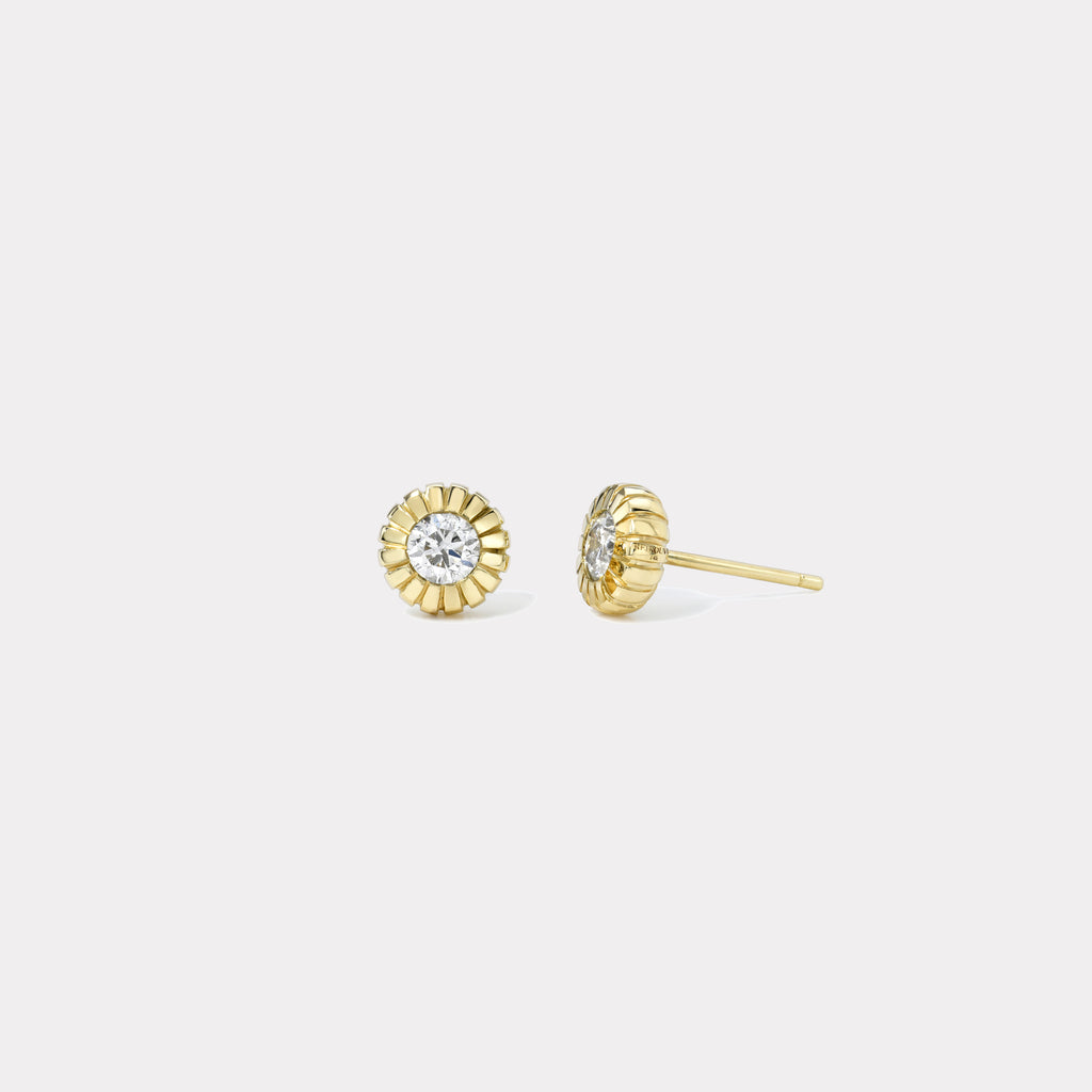 .5ct Round Diamond Heirloom Bezel Stud Earrings