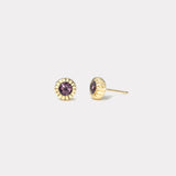1.32ct Dusty Rose Sapphire Heirloom Bezel Stud Earrings