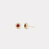 .5ct Round Ruby Heirloom Bezel Stud Earrings