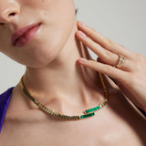 Emerald Baguette Buckle Collar