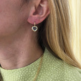 2.87ct Heart Blue Sapphire Heirloom Bezel Earrings