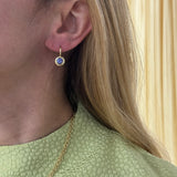 2.12ct Round Tanzanite Heirloom Bezel Earrings