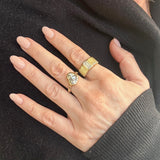 0.94ct O-P VS2 Emerald Cut Diamond Pleated Solitaire Band