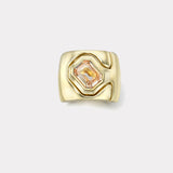 1.39ct Peach Sapphire Impetus Interlocking Puzzle Ring