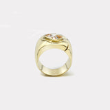 1.39ct Peach Sapphire Impetus Interlocking Puzzle Ring