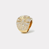 4.14ct Vintage Oval Diamond with Pavé Impetus Interlocking Puzzle Ring
