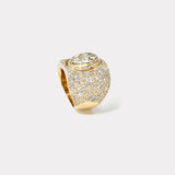 4.14ct Vintage Oval Diamond with Pavé Impetus Interlocking Puzzle Ring