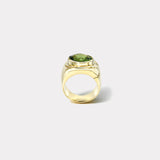 6.62ct Oval Green Tourmaline Impetus Interlocking Puzzle Ring