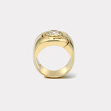 Impetus Interlocking Puzzle Ring with 1.22ct GIA Old Euro Round Diamond